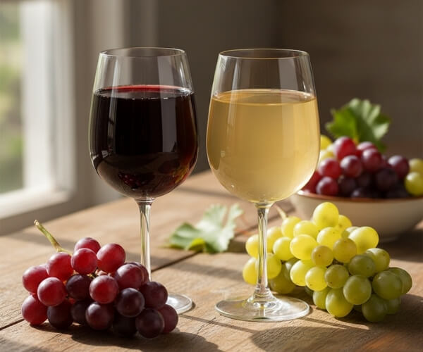 Traubensaft in Glas auf Tisch